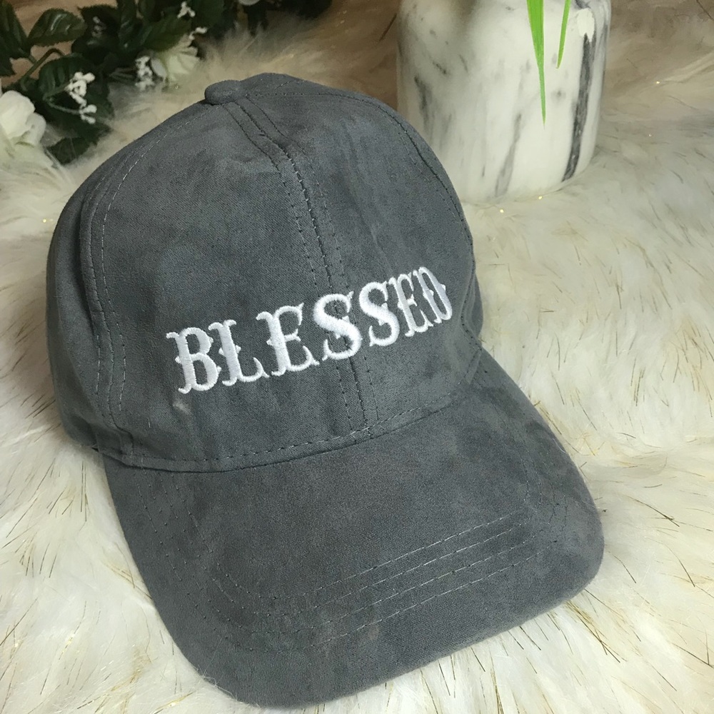 Grey “Blessed” Hat